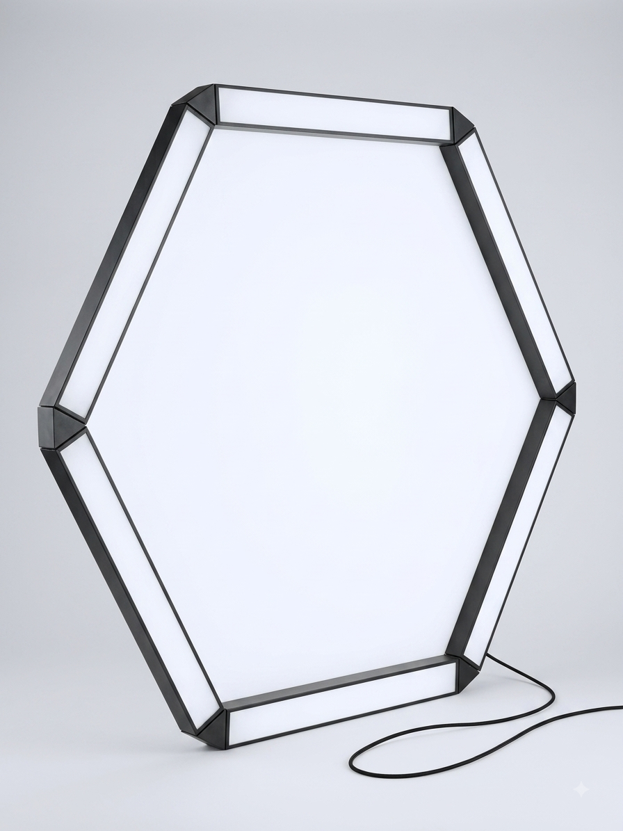 Hanging linear hexagon light