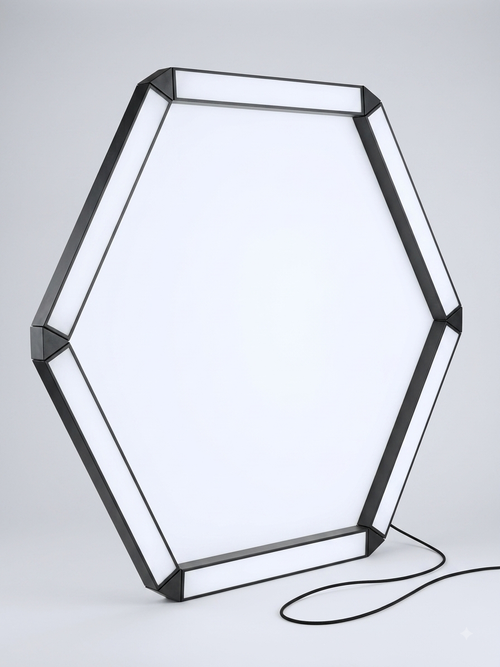 Hanging linear hexagon light