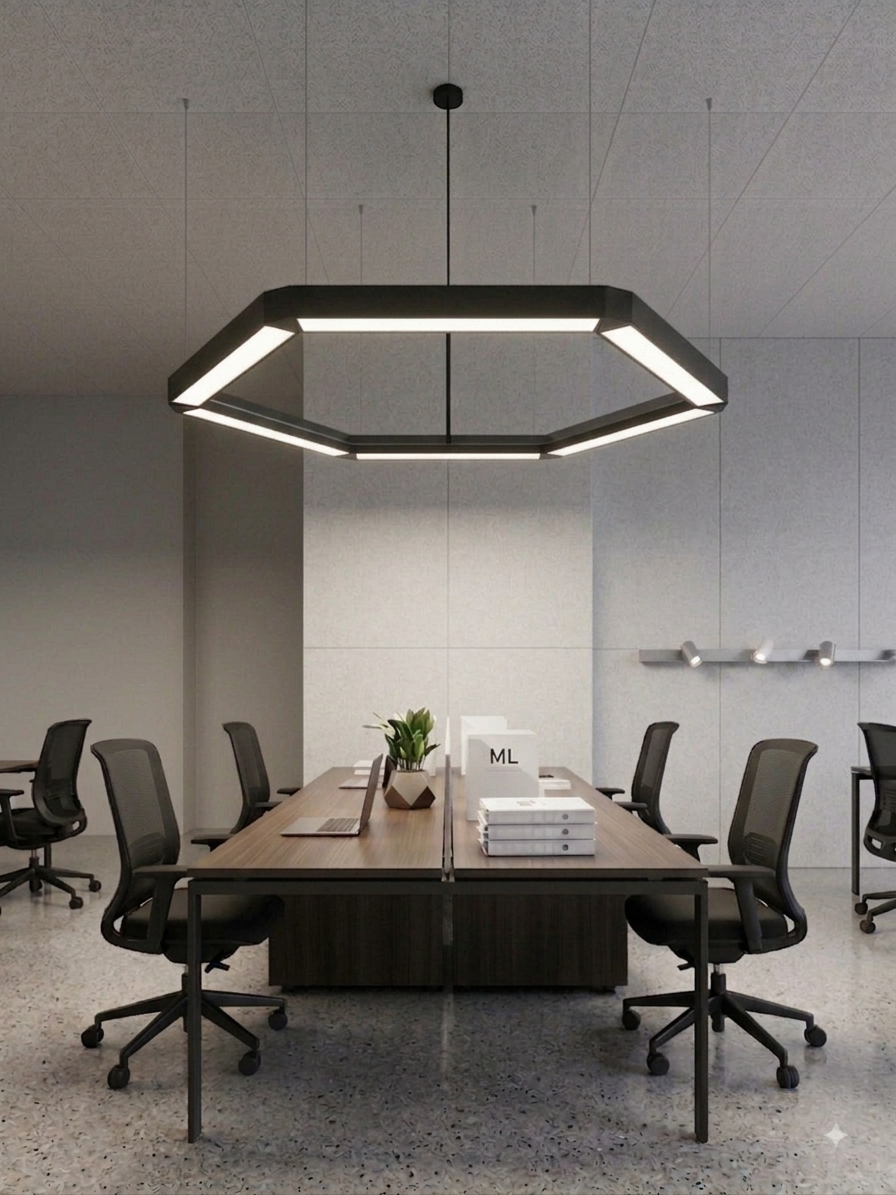 Hanging linear hexagon light