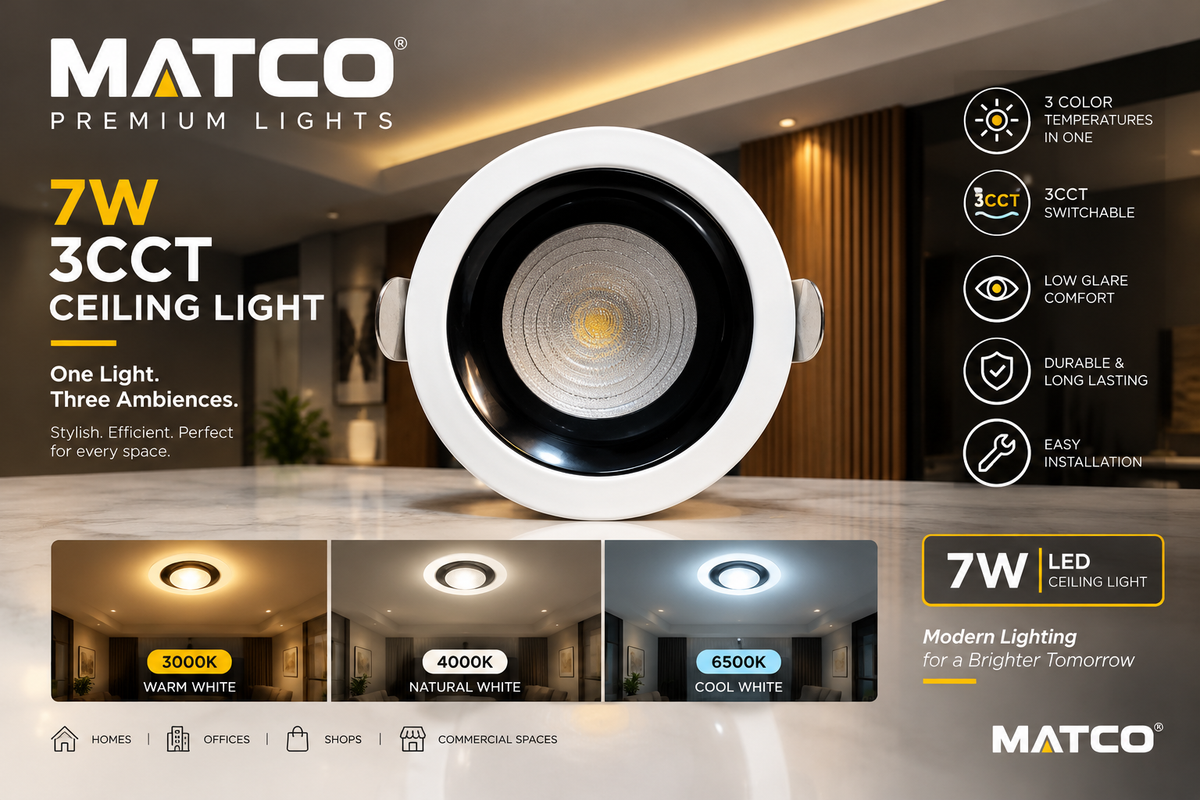 7w 3 color cob ceiling light